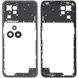 Рамка корпусу Realme C35 RMX3511 чорна, Glowing Black зі склом камери 33657 фото 1