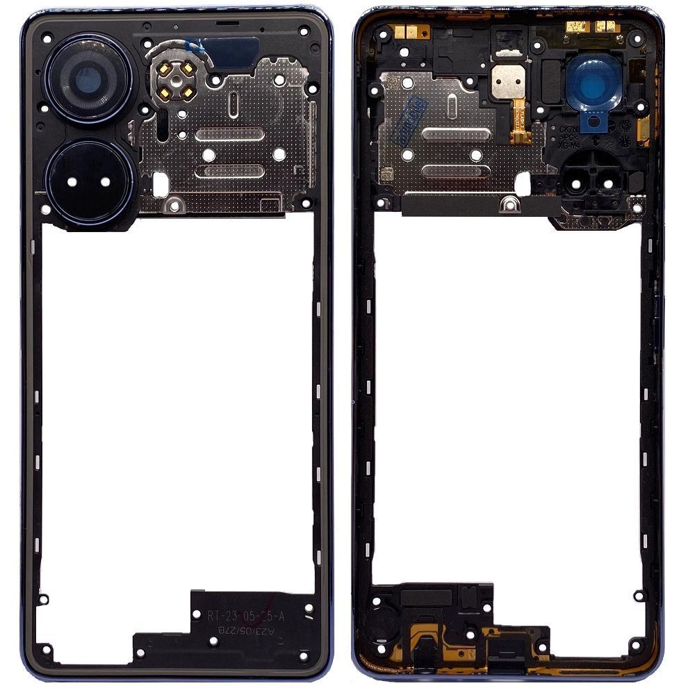 Рамка корпуса Tecno Camon 20 CK6, CK6n, Camon 20 Pro CK7n синяя, Serenity Blue со стеклом камеры 33709 фото
