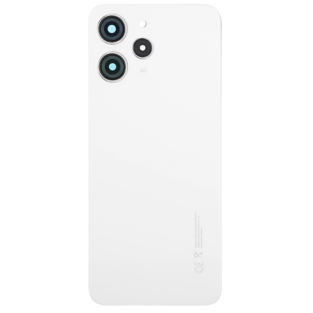 Задняя крышка для Xiaomi Redmi 12 белая, Polar Silver со стеклом камеры 32405 фото