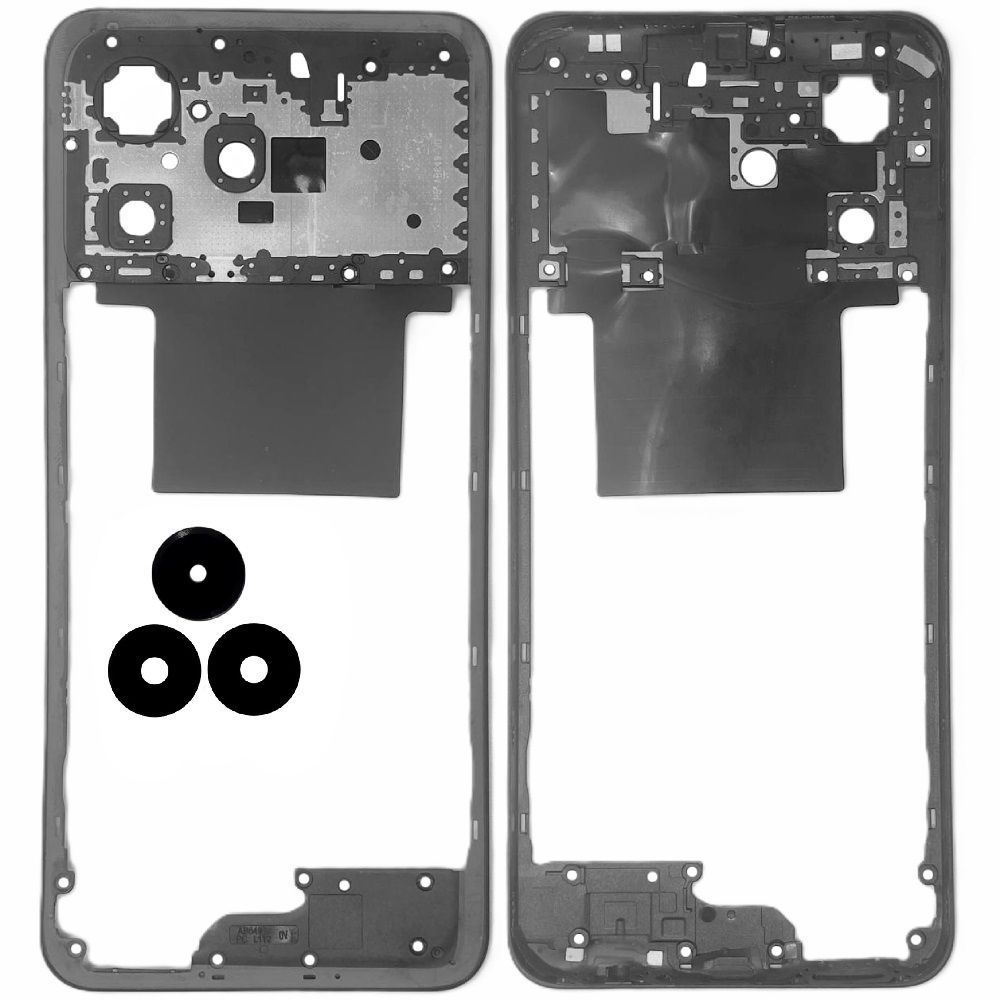 Рамка корпусу Realme C53 RMX3760 чорна зі склом камери 32148 фото
