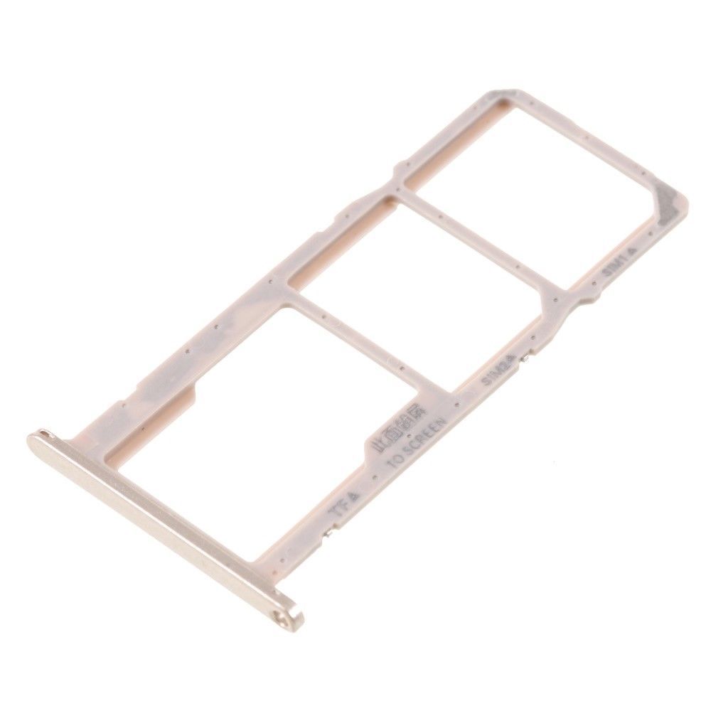 Держатель Sim-карты и карты памяти Huawei Y5 2018 (DRA-L21), Y5 Prime 2018 (DRA-L02, DRA-L22), золотистый, на две Sim-карты 16314 фото