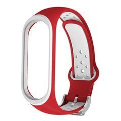 Ремешок Xiaomi для Mi Band 3, Mi Band 4 красный,белый 15639 фото