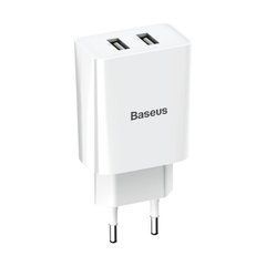 Сетевое зарядное устройство Baseus Speed Mini Dual U (10.5W, 2.1A) Charger (CCFS-R02) белый 17775 фото