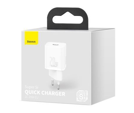 Сетевое зарядное устройство Baseus Super Si Quick Charger 20W (1Type-C) (CCSUP-B02) белый 27792 фото