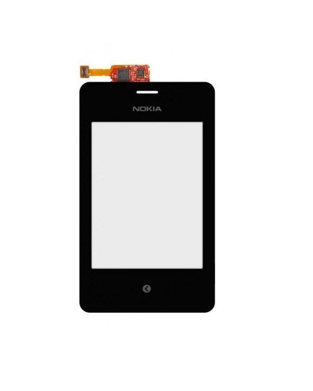 Сенсор (тачскрин) Nokia Asha 502 Dual Sim и рамкой черный 01577 фото