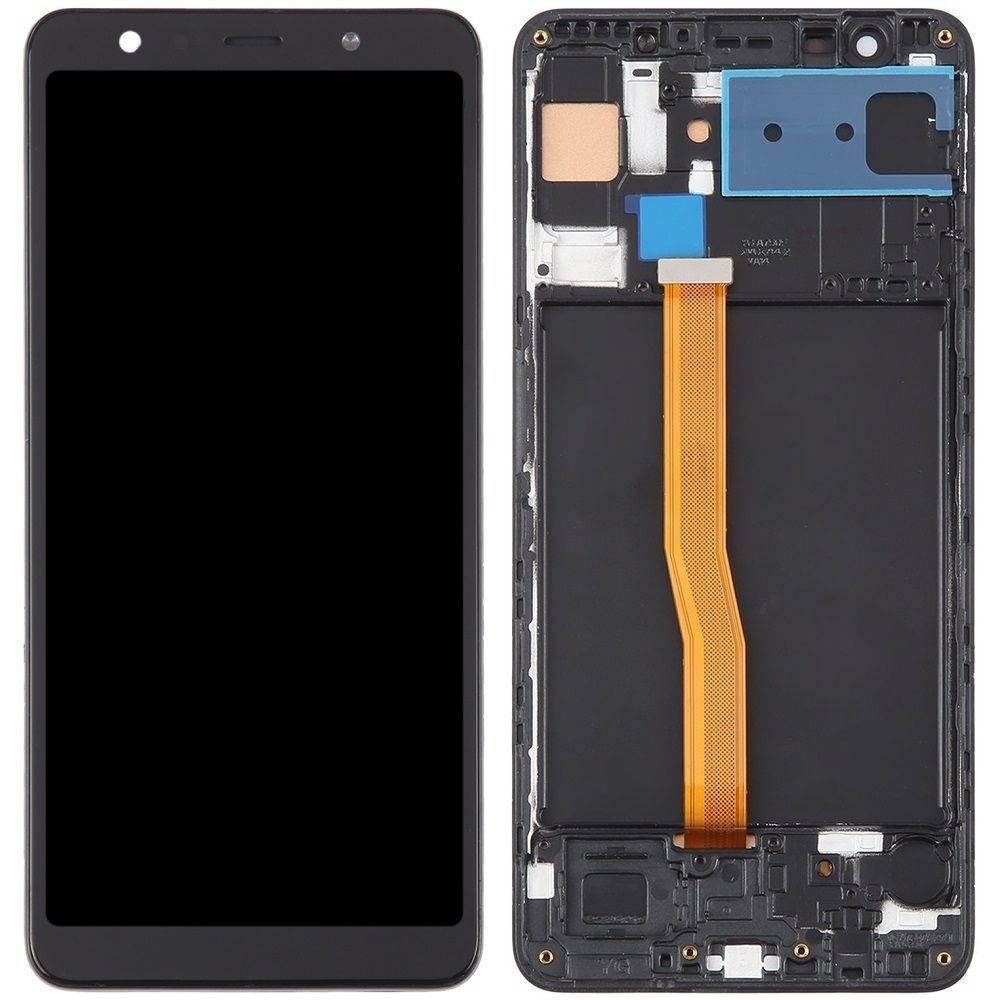 Дисплей для Samsung A750 Galaxy A7 2018 с рамкой черный TFT копия с регулировкой яркости 30666 фото