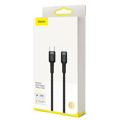 Кабель Baseus Cafule Type-C - Lightning 1м PD 20W черный CATLKLF-G1 28335 фото
