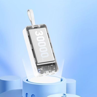 Внешний аккумулятор (Повербанк) Remax RPP-550 Suji Series PD 20W+QC 22.5W Fast Charging Cabled Power Bank 30000mAh белый 27744 фото