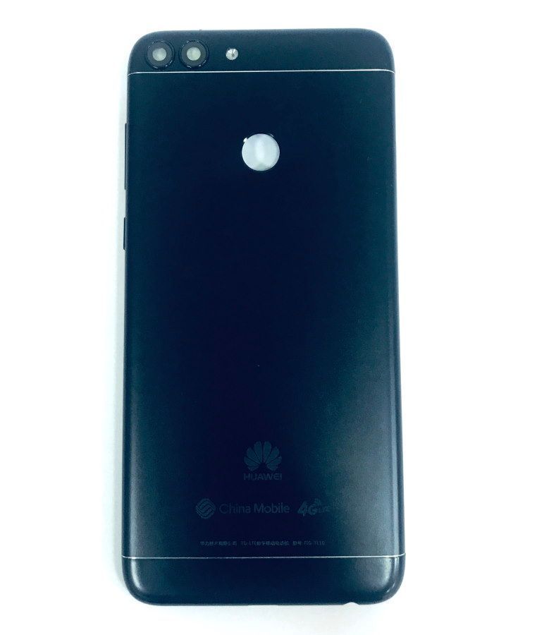 Задняя крышка для Huawei P Smart (FIG-LX1, FIG-LX2, FIG-LX3, FIG-LA1), Enjoy 7S черная, со стеклом камеры, Оригинал Китай 24524 фото