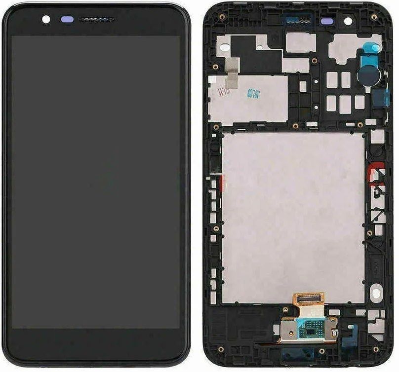 Дисплей для LG K11 Plus с рамкой черный 22586 фото