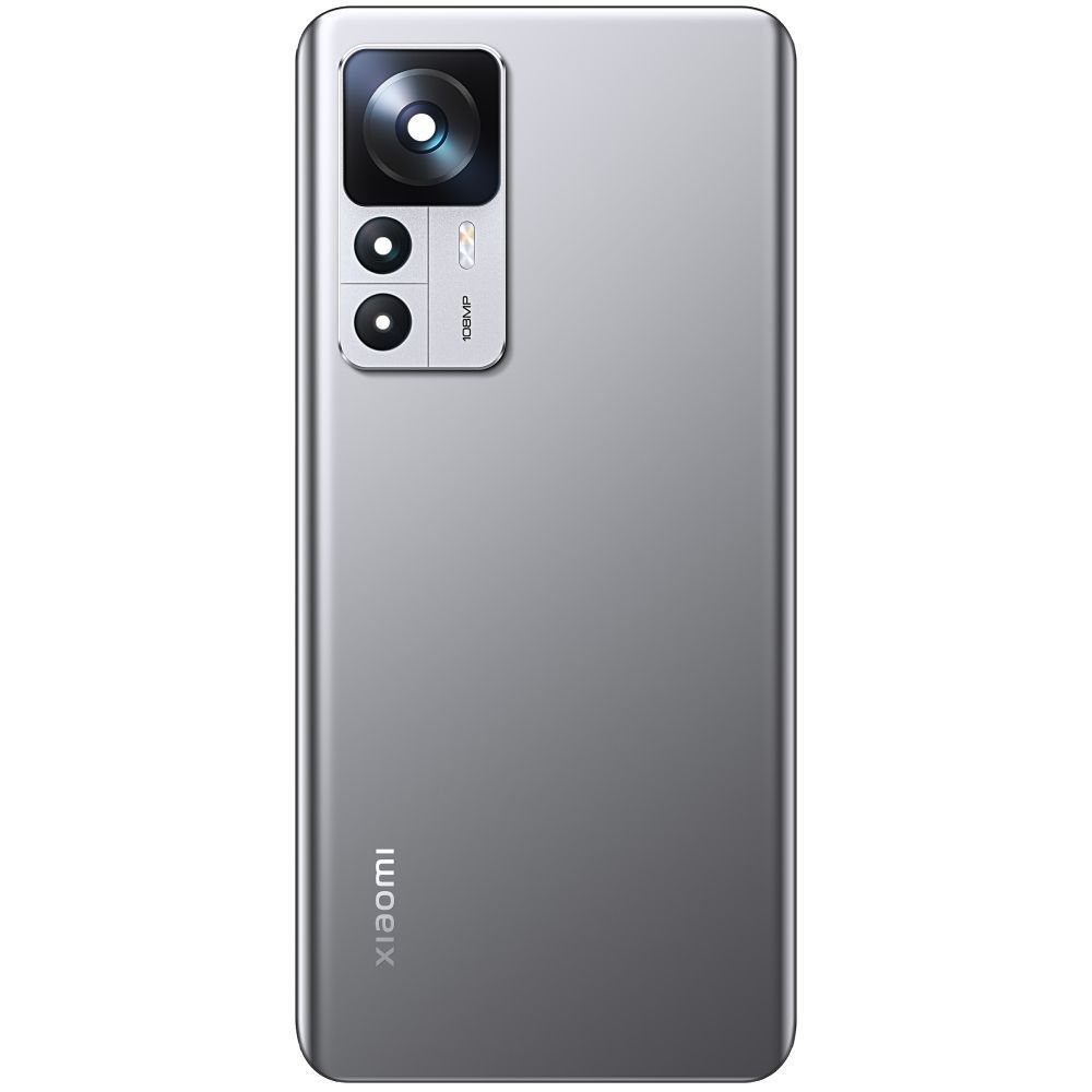 Задняя крышка для Xiaomi 12T 22071212AG со стеклом камеры серебристая оригинал Китай 32456 фото