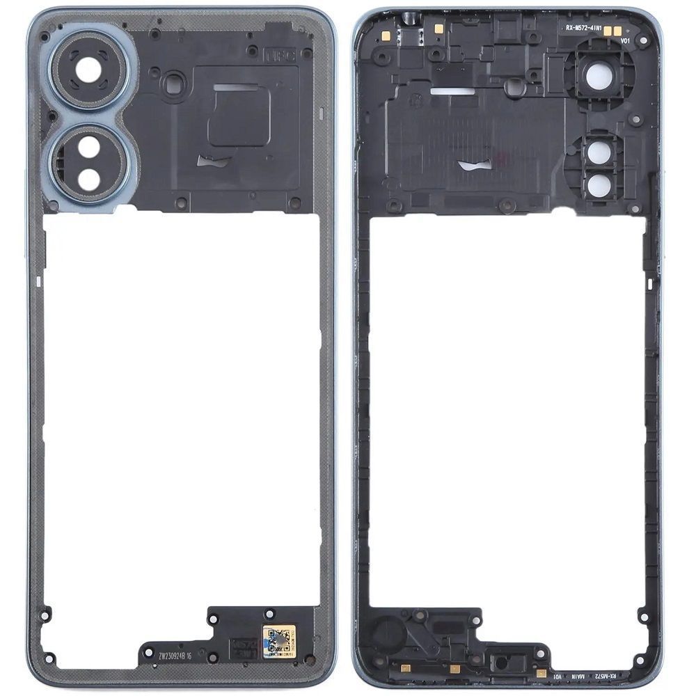 Рамка корпусу для Xiaomi Redmi 13C, Poco C65 блакитна, Glacier White зі склом камери 32350 фото