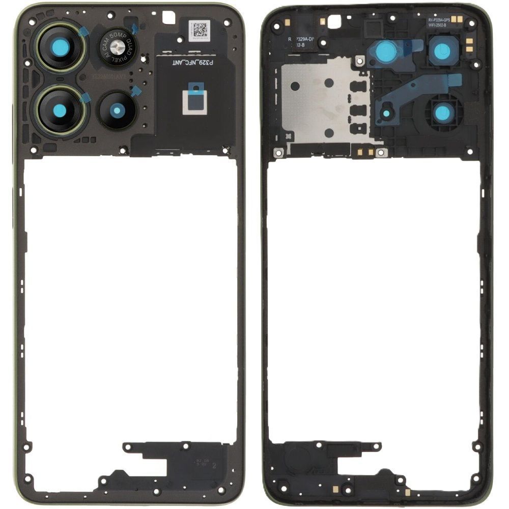 Рамка корпусу Motorola XT2521-3 Moto G15, XT2521-5 Moto G15 Power зелена, Iguana Green зі склом камери 33610 фото