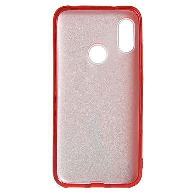 Чехол силиконовый, пластиковый Huawei P Smart (2019) красный с блестками 15192 фото
