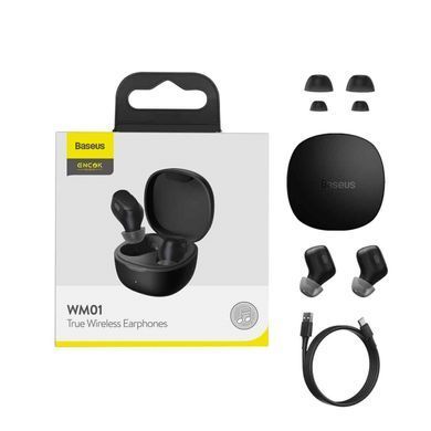 Беспроводные Bluetooth наушники Baseus Encok WM01 черный NGTW240001 28336 фото