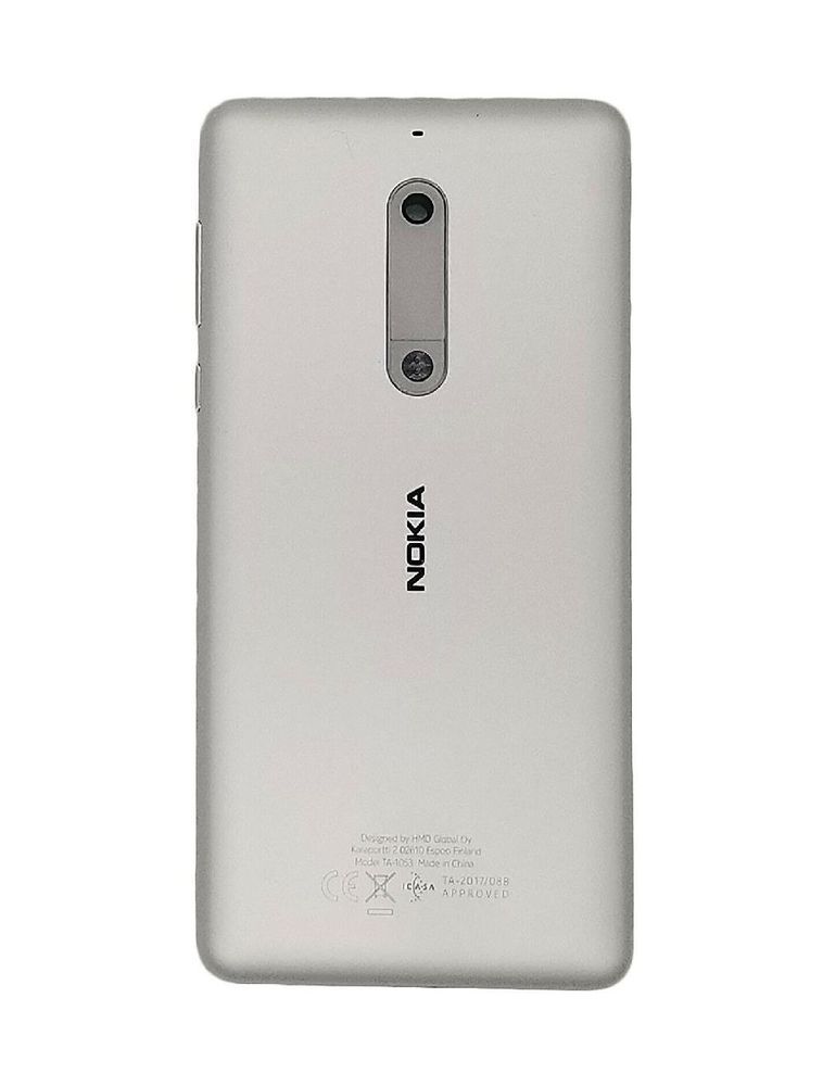 Задняя кришка для Nokia 5 Dual Sim TA-1053 серебристая 14595 фото