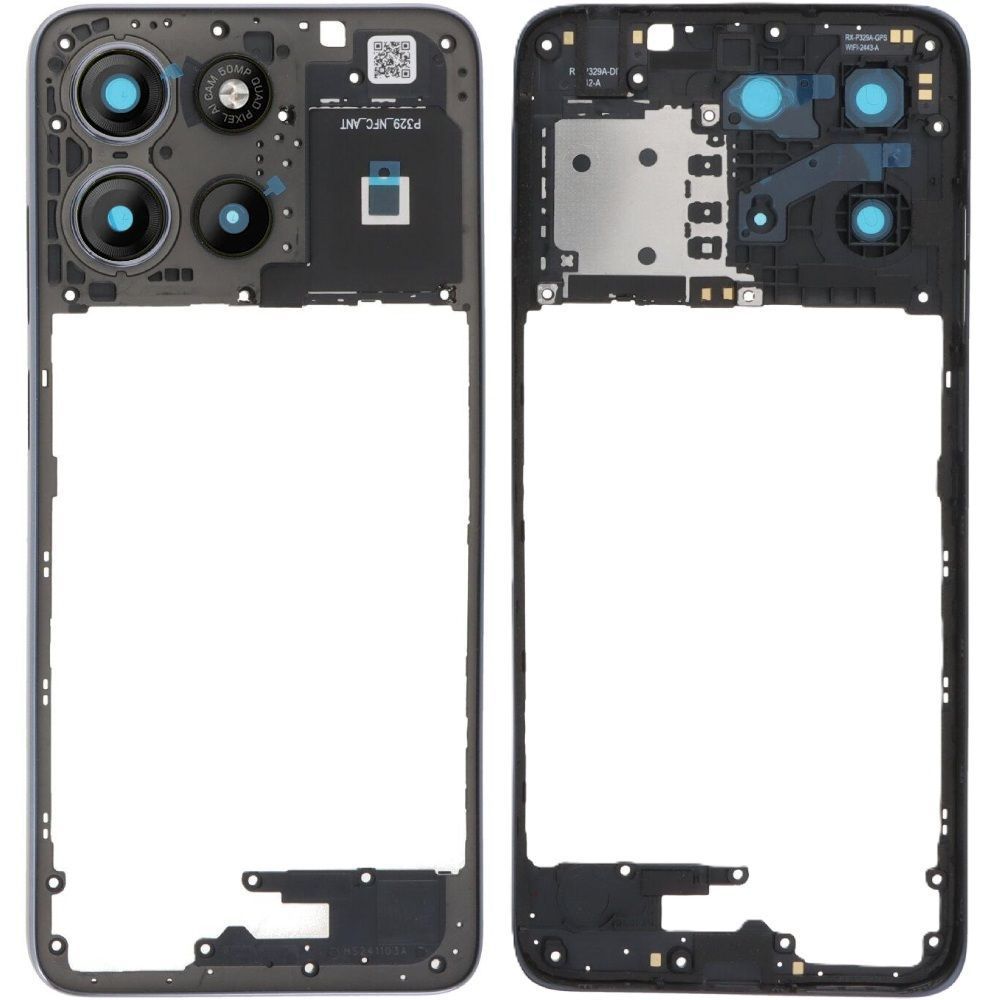 Рамка корпусу Motorola XT2521-3 Moto G15, XT2521-5 Moto G15 Power сіра, Gravity Grey зі склом камери 33611 фото