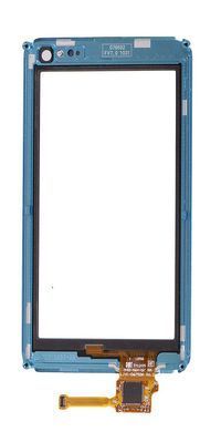 Сенсор (тачскрин) Nokia N8-00 и рамкой (голубой) черный 01668 фото