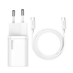 Сетевое зарядное устройство Baseus Super Si Quick Charger 25W (1Type-C) with Cable type-C to type-C (TZCCSUP-L02) белый 27795 фото