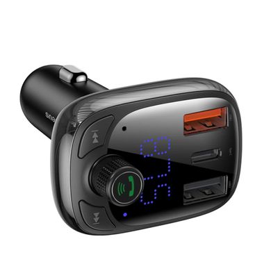 Автомобільний FM-трансмітер Baseus T typed S-13 Bluetooth MP3 car charger чорний (CCMT000101) 28733 фото