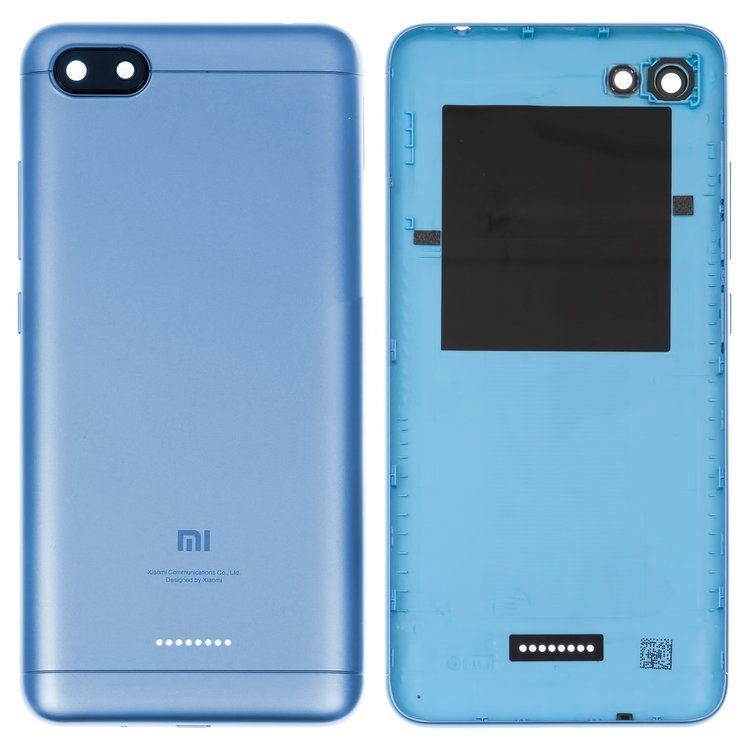 Задняя крышка для Xiaomi Redmi 6A синяя, 2, 16 Gb, на 2 sim-карты 11973 фото