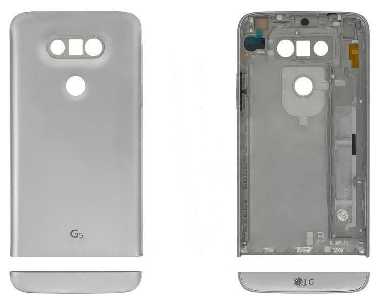 Задняя крышка для LG H820 G5, H830, H840, H850, US992, VS987 серебристая Оригинал Китай 08814 фото