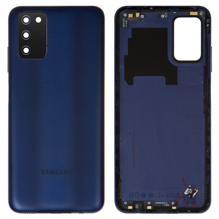 Задняя крышка для Samsung A037 Galaxy A03s синяя со стеклом камеры 26883 фото