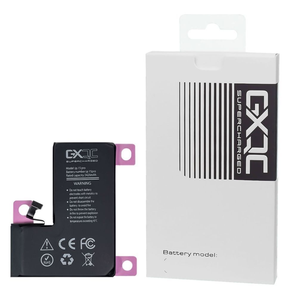 Аккумулятор GXQC Supercharged для Apple iPhone 15 Pro усиленный 3420 mAh 33109 фото