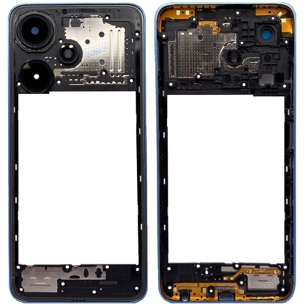 Рамка корпусу Infinix Hot 30i, Infinix Hot 30i NFC X669, X669C, X669D блакитна, Glacier Blue зі склом камери 33560 фото