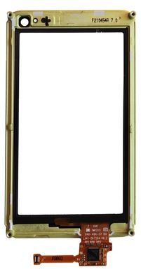 Сенсор (тачскрин) Nokia N8-00 и рамкой (зеленой) черный 01669 фото