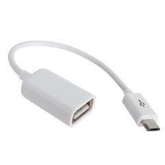 OTG Перехідник microUSB довгий білий 08207 фото
