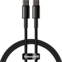 Кабель Baseus Tungsten Gold Type-C - Type-C 1м 100W 5A чорний CATWJ-01 26651 фото