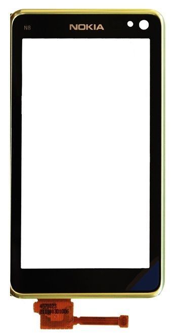 Сенсор (тачскрин) Nokia N8-00 и рамкой (зеленой) черный 01669 фото