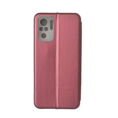 Чехол-книжка Premium Case под кожу Xiaomi Redmi Note 10, Note 10S бордовый 23613 фото