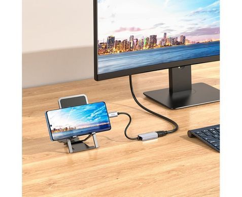 Адаптер (Перехідник) UA20 4K Type-C to HDMI (F) 15cm сріблястий 28816 фото