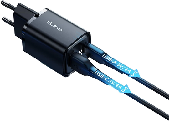 Сетевое зарядное устройство McDodo CH-1701 33W (USB + type-C) Led Display черный 27946 фото