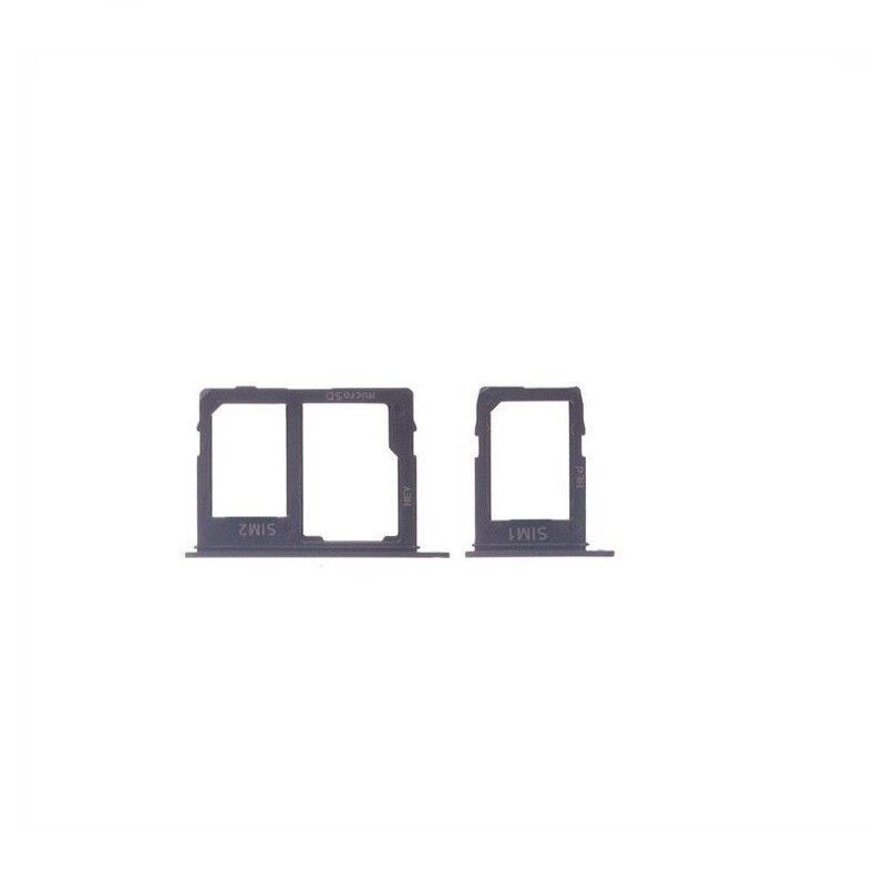 Держатель Sim-карты для и карты памяти Samsung A600F Dual Galaxy A6 (2018), A605F Galaxy A6 Plus (2018) черный, на две Sim-карты, комплект 2 шт. 15447 фото