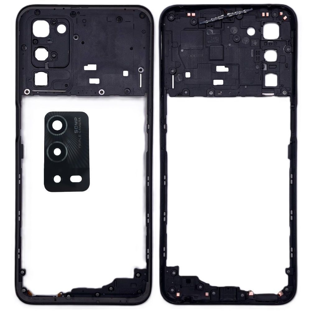Рамка корпусу Oppo A55 5G PEMM00 чорна зі склом камери 33627 фото