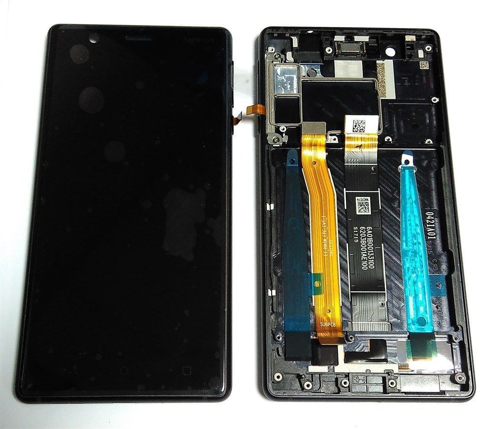 Дисплей для Nokia 3 DualSim с рамкой черный type A (20NE1BW0001) Оригинал 07550 фото