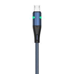Кабель Jellico A1 LED microUSB 1m 3A Blue 24118 фото