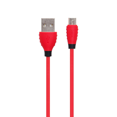 Кабель Hoco X27 (1,2 метра) MicroUSB красный 20203 фото