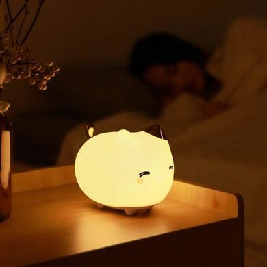 Ночник Baseus Cute Series Kitty Silicone Night Light белый 27581 фото