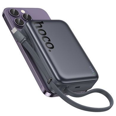 Зовнішній акумулятор (Повербанк) Hoco Q44A 20000mAh PD 45W магнітний з функцією бездротової зарядки чорний 33729 фото