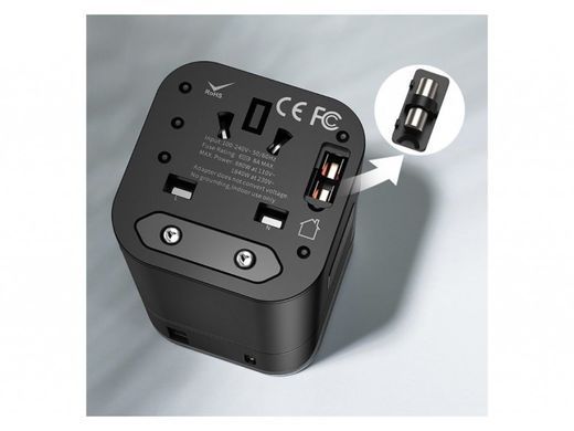 Сетевое зарядное устройство Baseus Removable 2in1 Universal Travel Adapter PPS Type-C + USB (TZPPS-01) черный 20367 фото