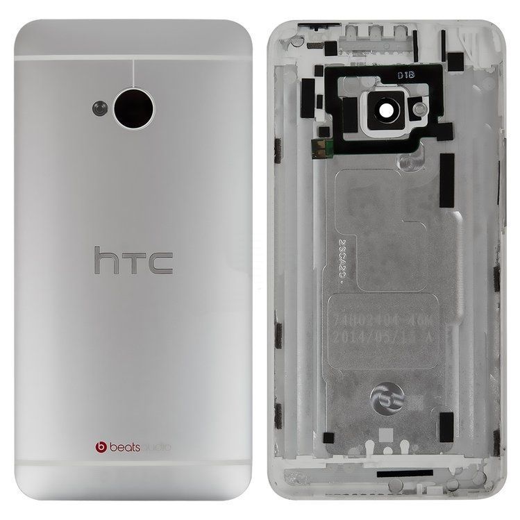 Задняя крышка для HTC One M7 801n серебристая 07107 фото