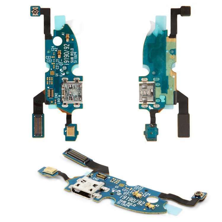 Нижняя плата для Samsung i9190 Galaxy S4 mini, i9192, i9195 с разьемом зарядки, микрофоном 09374 фото
