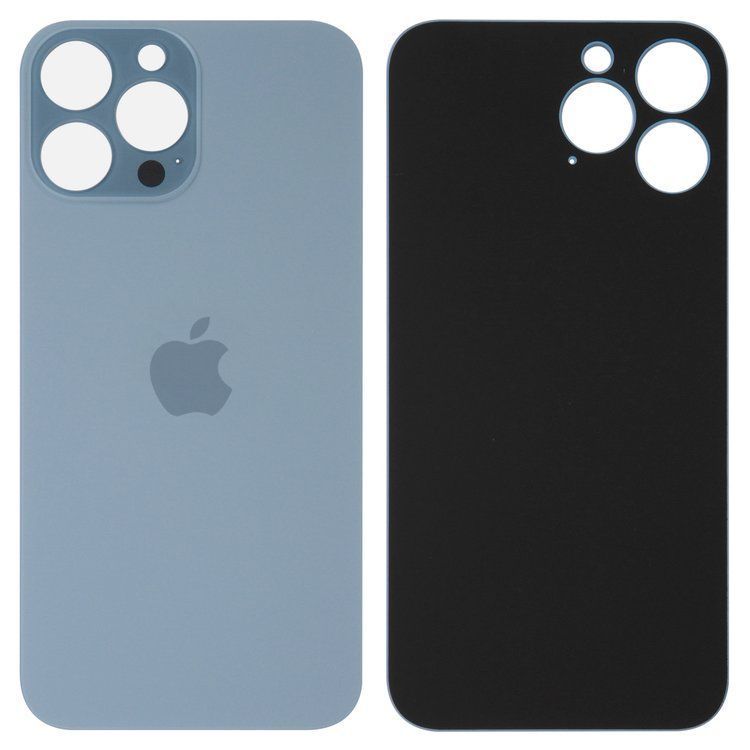 Задняя крышка для Apple iPhone 13 Pro Max синяя, с большим отверстием под камеру 32575 фото
