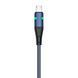 Кабель Jellico A1 LED microUSB 1m 3A Blue 24118 фото 1