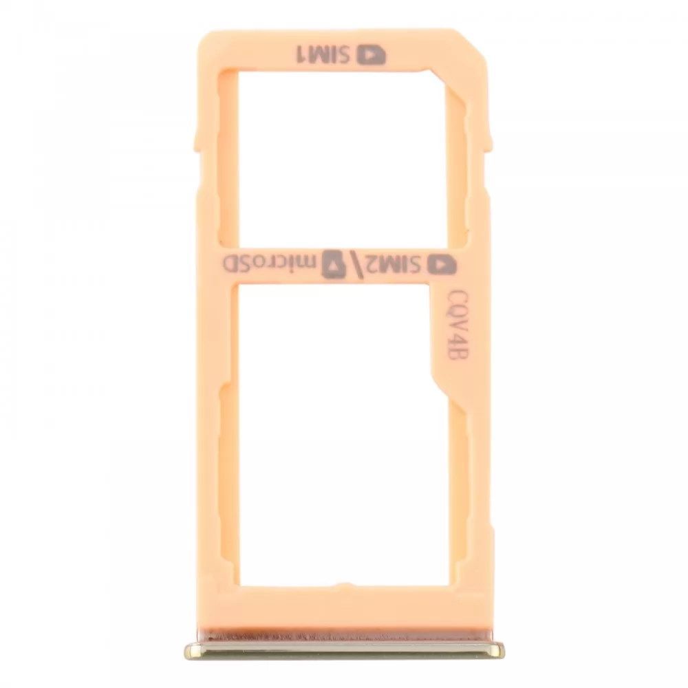Держатель Sim-карты для и карты памяти Samsung A606 Galaxy A60 2019, M405 M40 2019 золотистый, Cocktail Orange, на две Sim-карты 20928 фото