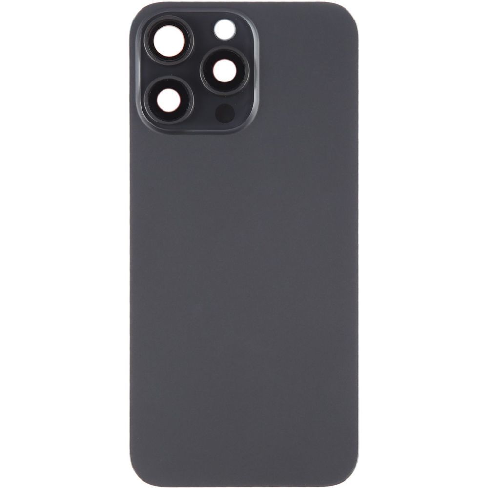 Задняя крышка для Apple iPhone 15 Pro Max черная, Black Titanium, с рамкой, в комплекте стекло камеры, магнитное кольцо 33511 фото